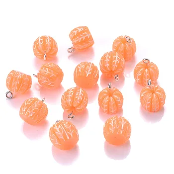 10Pcs 3D Roztomilé Malé Ovocie Živice Kúzlo Orange Tangerinr Prívesok Na Šperky, Takže DIY Náušnice Náhrdelník Keychains Príslušenstvo