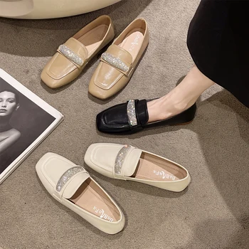 Návrhár Obuvi Luxusné Ženy Mokasíny Crystal Drahokamu Pracky Moccasins Dámy 2022 Nové Slip-on Ploché Zapatos De Mujer