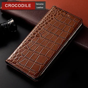Krokodíl Originálne Kožené puzdro Pre Huawei Honor 8A 7X 8C 8X 8S 9 9X 9A 9C 9S Česť 20 20 30 30-tich rokoch Pro Lite Flip Kožený Kryt