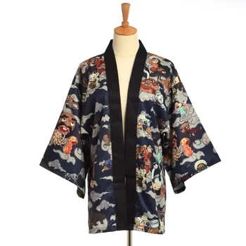 Japonské Kimono Tradičné Yukata Mužov Cardigan Mujer Ženy Krátke Outwear Kabát Hyakki Yakou Clarkes Svete Kostýmy