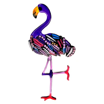 CINDY XIANG Roztomilé Farebné Smalt Flamingo Brošne Unisex Drahokamu Zvierat, Vtákov, Brošňa Kolíky Šperky Priatelia, Vianočné Darčeky