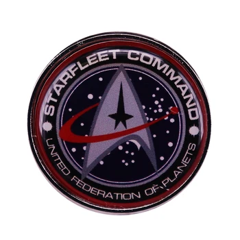 Space Exploration Star Treky Hviezdne Príkaz Smalt Brošne Kovové Kolíky Klope Odznak Bundy JeansFashion Príslušenstvo Šperky