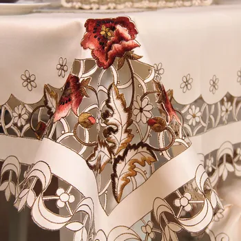 Európa luxusné vyšívané obrus stôl jedálenský stôl kryt obrus svadobný kvet stoličky kryt bytový textil HM229