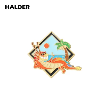 HALDER Rainbow Brošňa Zábavné Zverokruhu Odznak Roztomilý Dragon Cartoon Zvierat Smalt Pin Taška Oblečenie Klope Šperky, Darčeky Pre Ženy