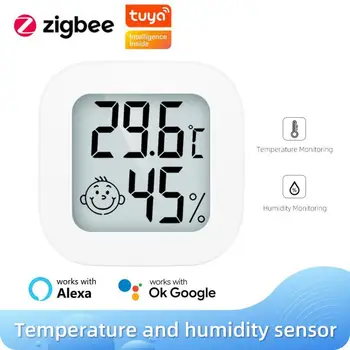 Zigbee Teplota Vlhkosť vzduchu Čidlo, Teplomer Detektor Tuya Inteligentný Život APP Remote Reálnom čase Sledovať Podporu Alexa Domovská stránka Google