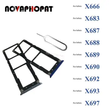Novaphopat Čierna zásuvka na Kartu SIM Na Infinix X666 X683 X687 X688 X689 X690 X692 X693 X697 Držiak Sim Slot Adaptér Čitateľa
