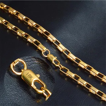 Zlatá Reťaz Náhrdelník Hot Náhrdelník Módne Šperky 18 K 4 MM 50 20-palcový Mužov Reťazca Geometrický Vzor Had Reťazca