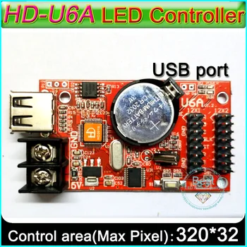 2022 Super hodnota HD-U6A USB port Jedného&dvojité farba LED znamenie radič, P10 jednofarebné LED displej, ovládanie kartou,