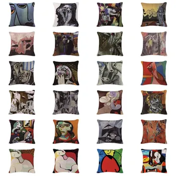 Vlastné Fotografie Obliečok Olej Vytlačené Picasso Vankúš Outdoor Veľké Bavlnená Posteľná Bielizeň Domáce Zdobenie Abstraktné Bedrových Vankúš