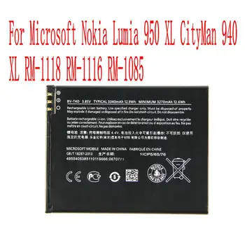 Vysoká Kvalita 3340mAh BV-T4D Batérie Pre Microsoft Nokia Lumia 950 XL CityMan 940 XL RM-1118 RM-1116 RM-1085 Mobilný Telefón